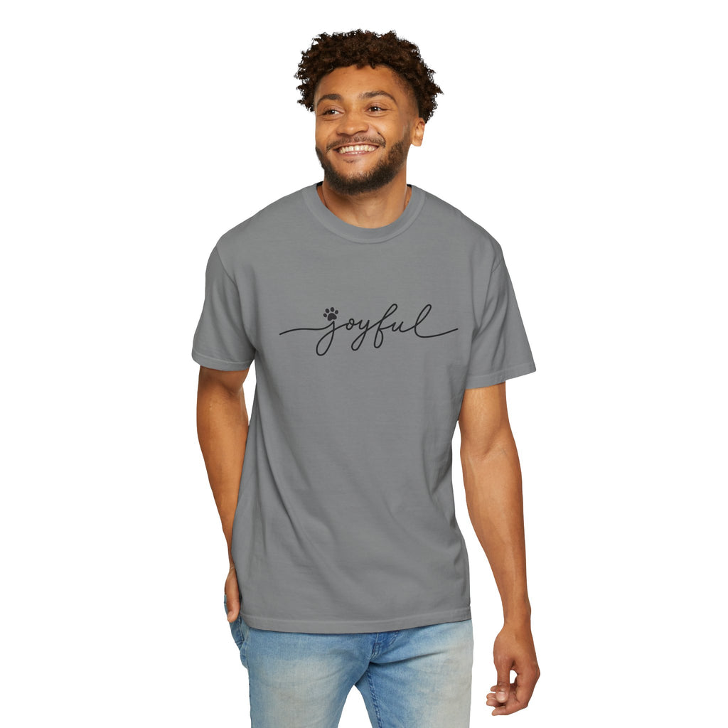Joyful Script T-Shirt — Minimal Floral 'joyful' Tee for Everyday & Gift