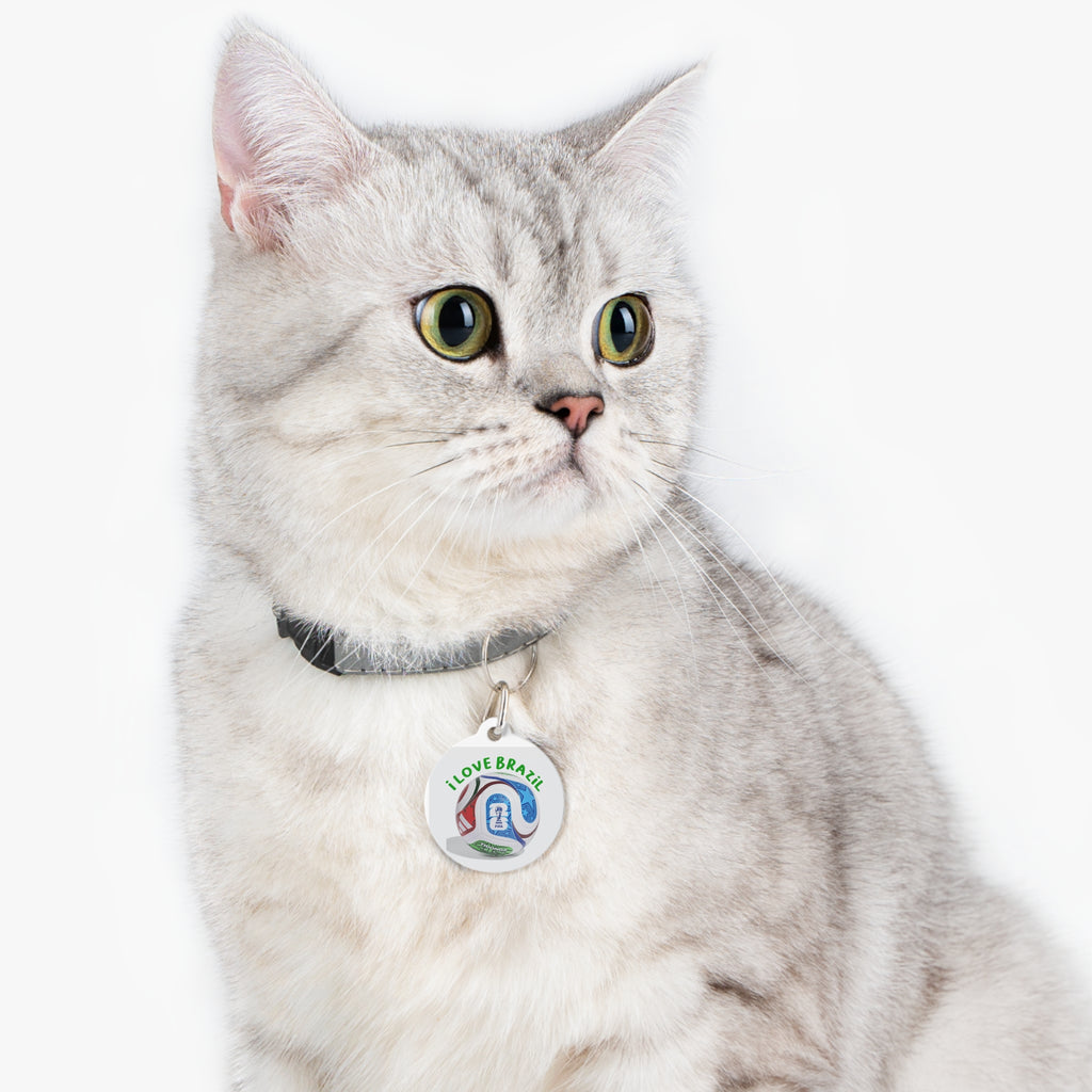 Pet Tag — I Love Brazil Soccer Ball Dog ID Tag