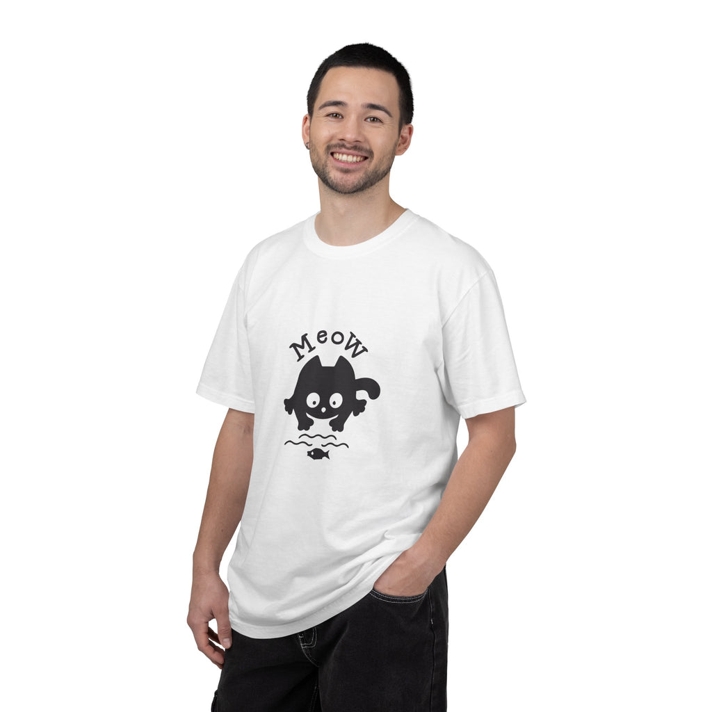 Meow Retro Cat Tee — Playful "Meow" Graphic T-Shirt