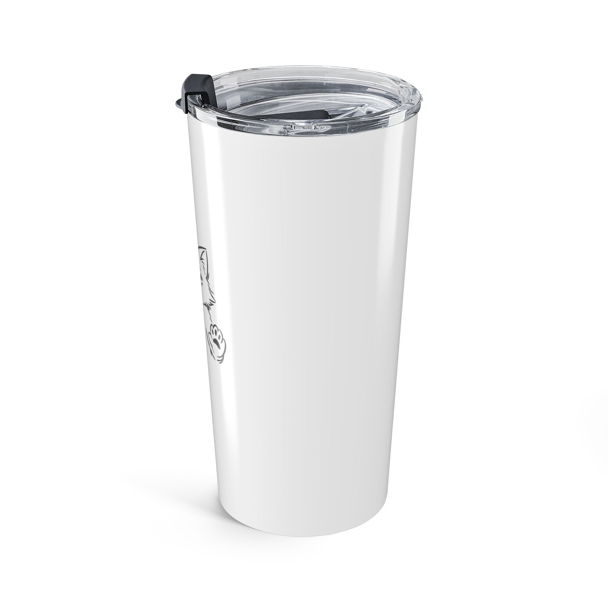 20oz Tumbler with Grumpy Cat Holding Coffee - Funny Cat Travel Mug