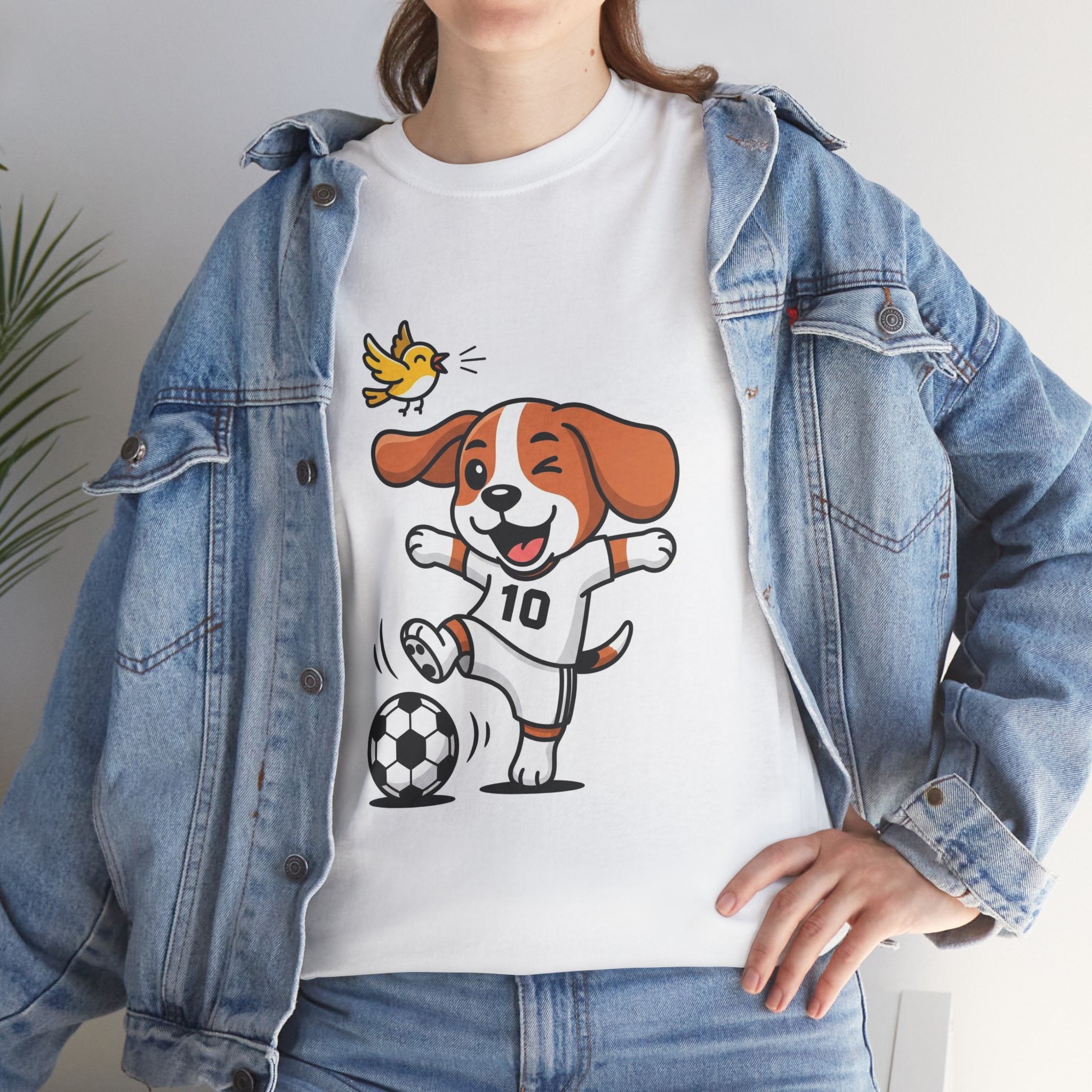 Kids' Soccer Dog T‑Shirt — Cute Puppy Kicking Ball (Number 10)