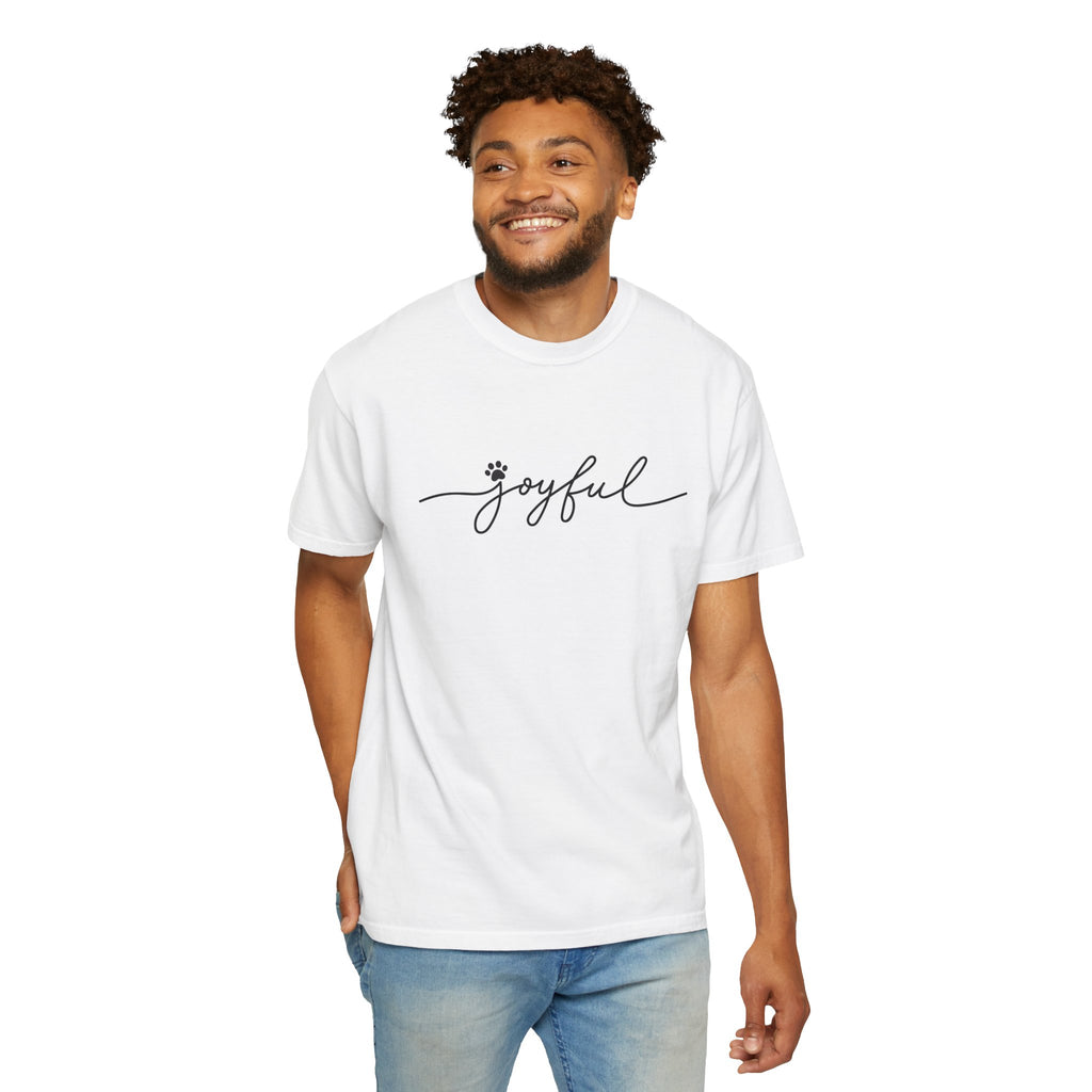 Joyful Script T-Shirt — Minimal Floral 'joyful' Tee for Everyday & Gift