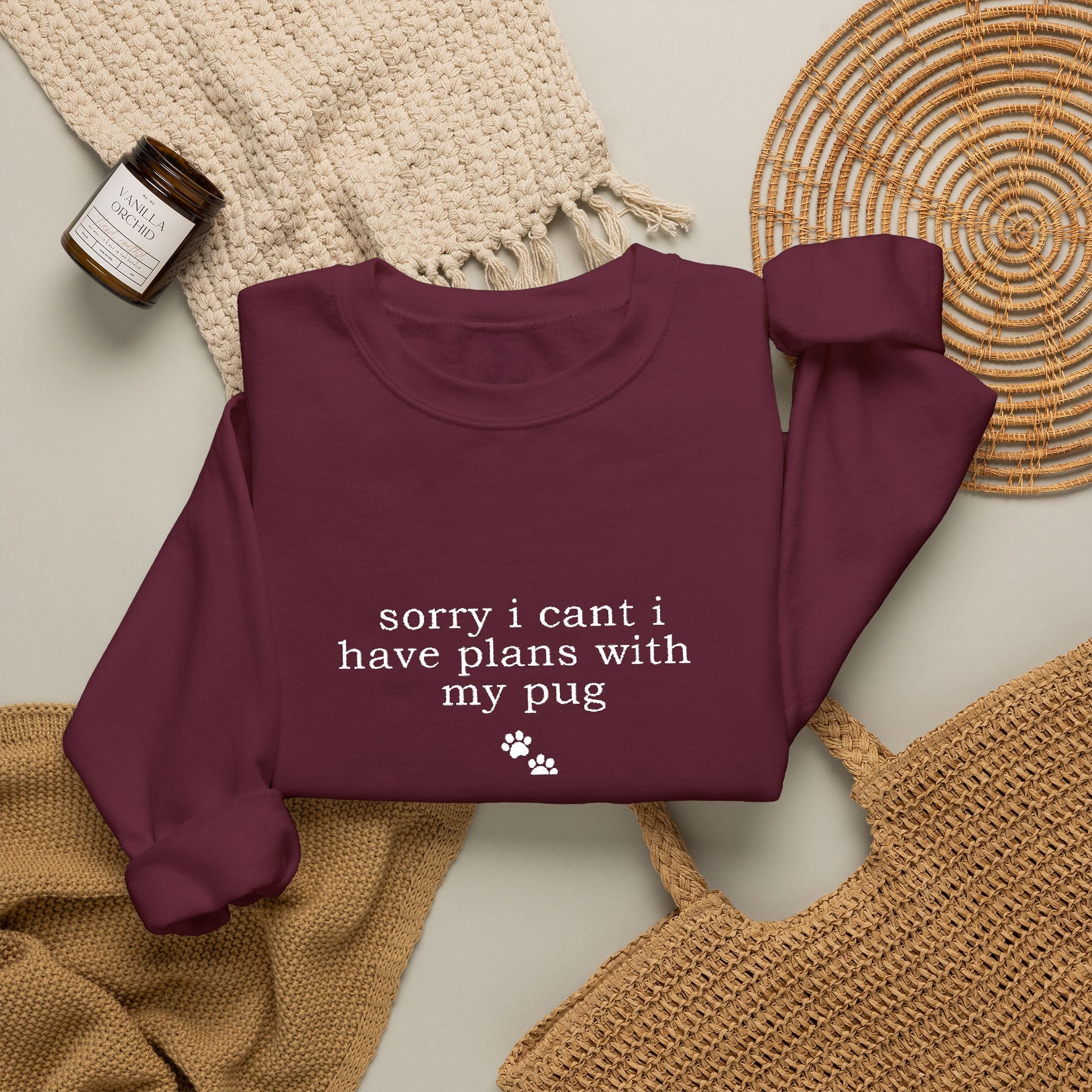 Minimal White Crewneck Sweatshirt — Subtle Script Embroidery, Cozy Everyday Pullover