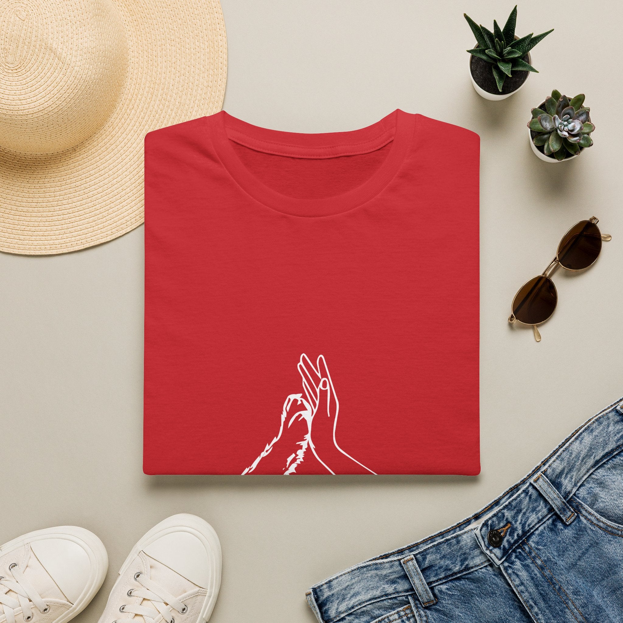 Minimal Line Art Hands T-Shirt — 'Clap' Elegant Single‑Line Hands Graphic Tee