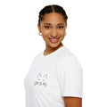 Minimal Cat Face Pocket T-Shirt — Cute Kitty Outline Tee