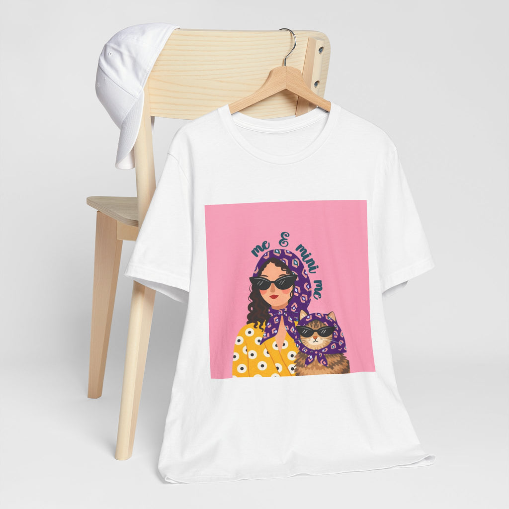 Me & My Cat Graphic Tee — Matching Floral Headscarf Shirt