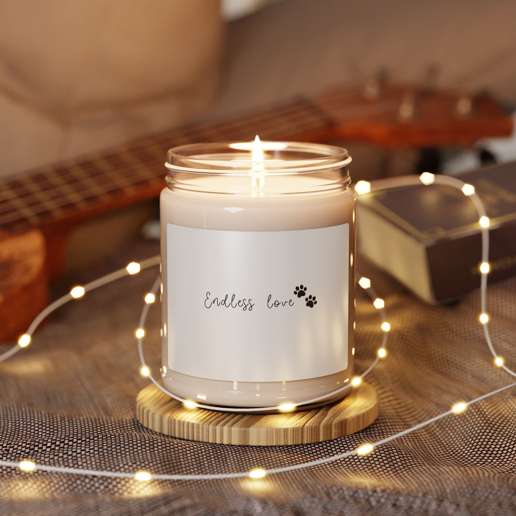 Endless Love Paw Print Soy Candle — 9oz Scented Jar for Pet Lovers