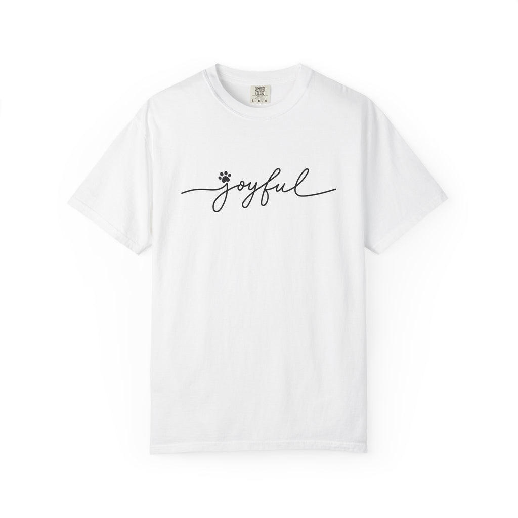 Joyful Script T-Shirt — Minimal Floral 'joyful' Tee for Everyday & Gift