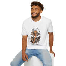 Cat Hug T-Shirt — Cute Cartoon Character Holding Three Kittens