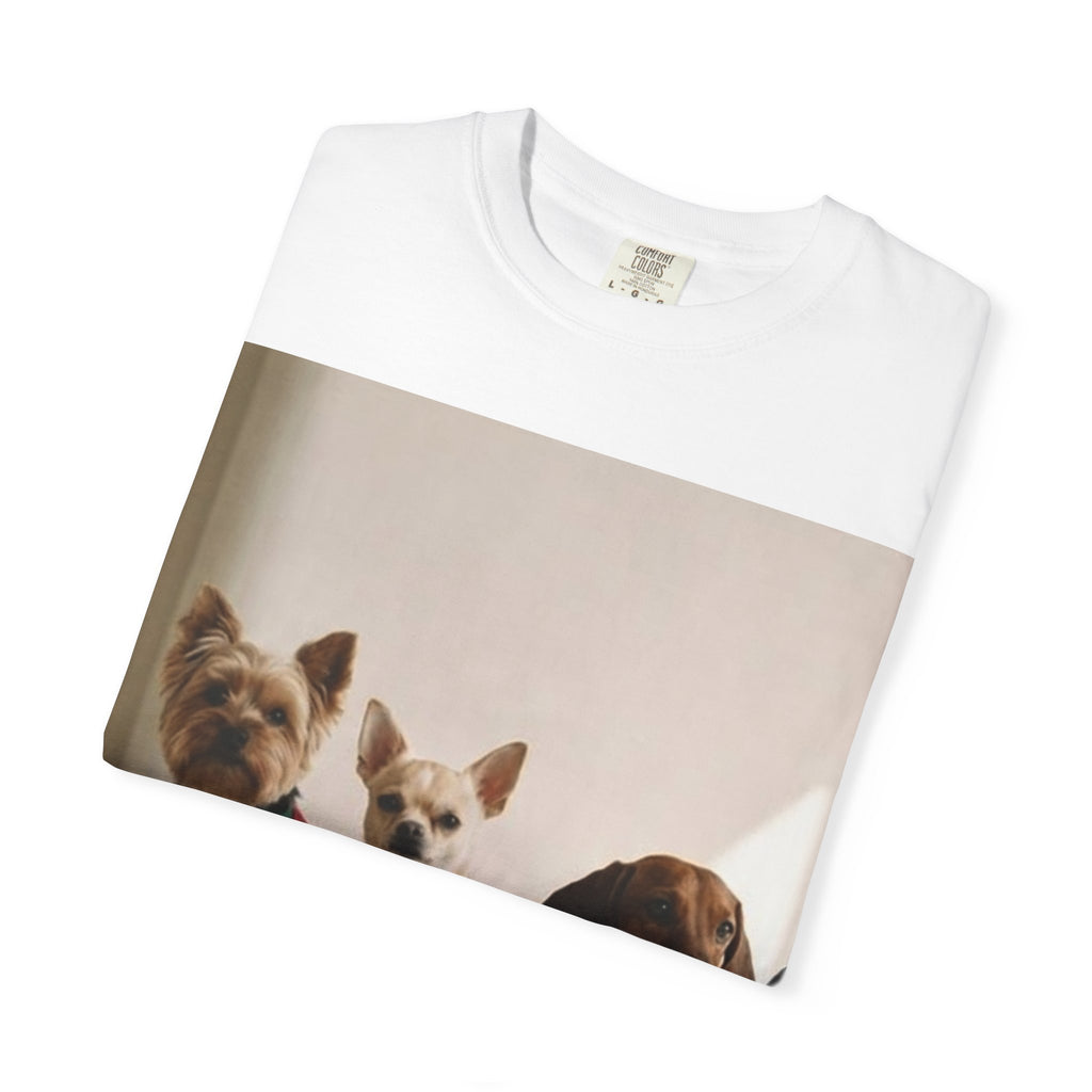 Dog Squad Photo T-Shirt — Cute Puppies in Jerseys Graphic Tee