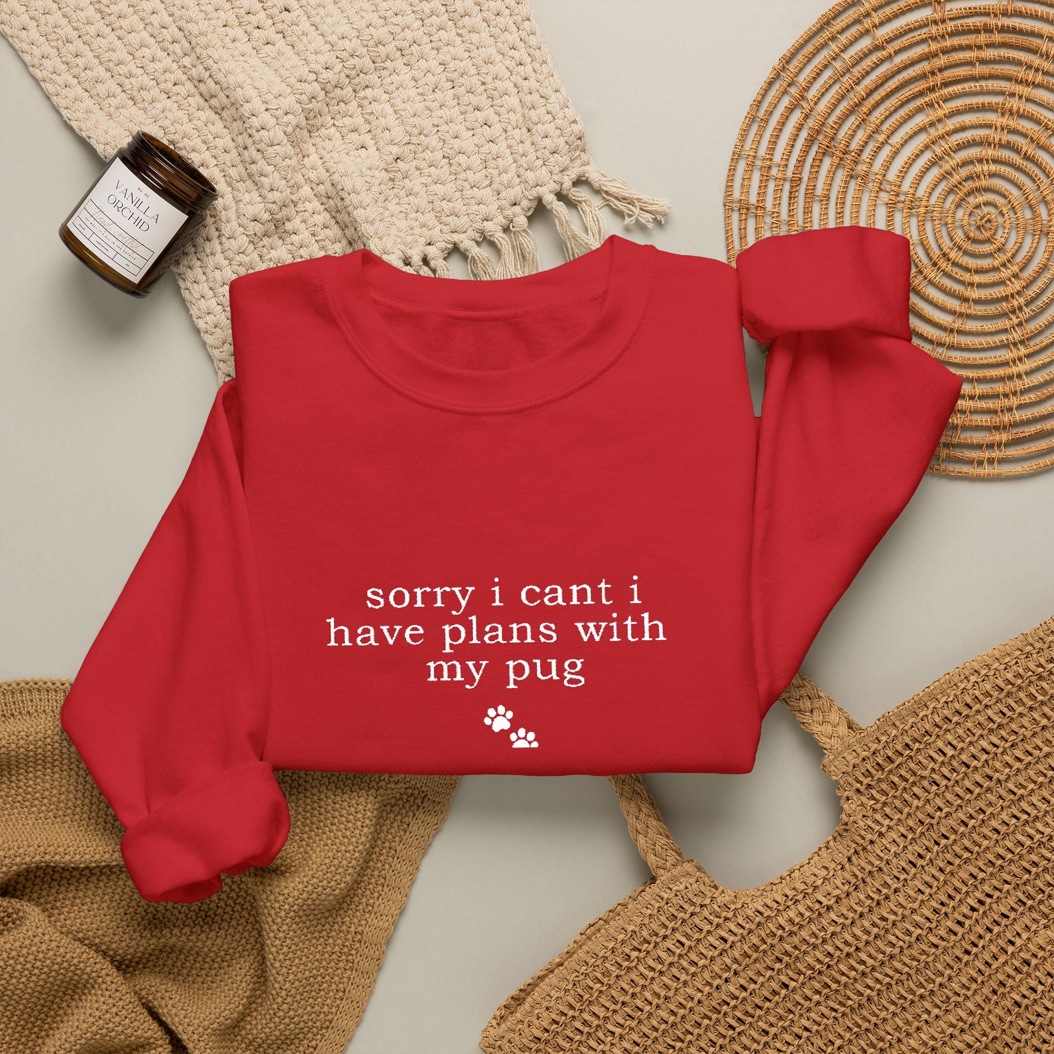 Minimal White Crewneck Sweatshirt — Subtle Script Embroidery, Cozy Everyday Pullover