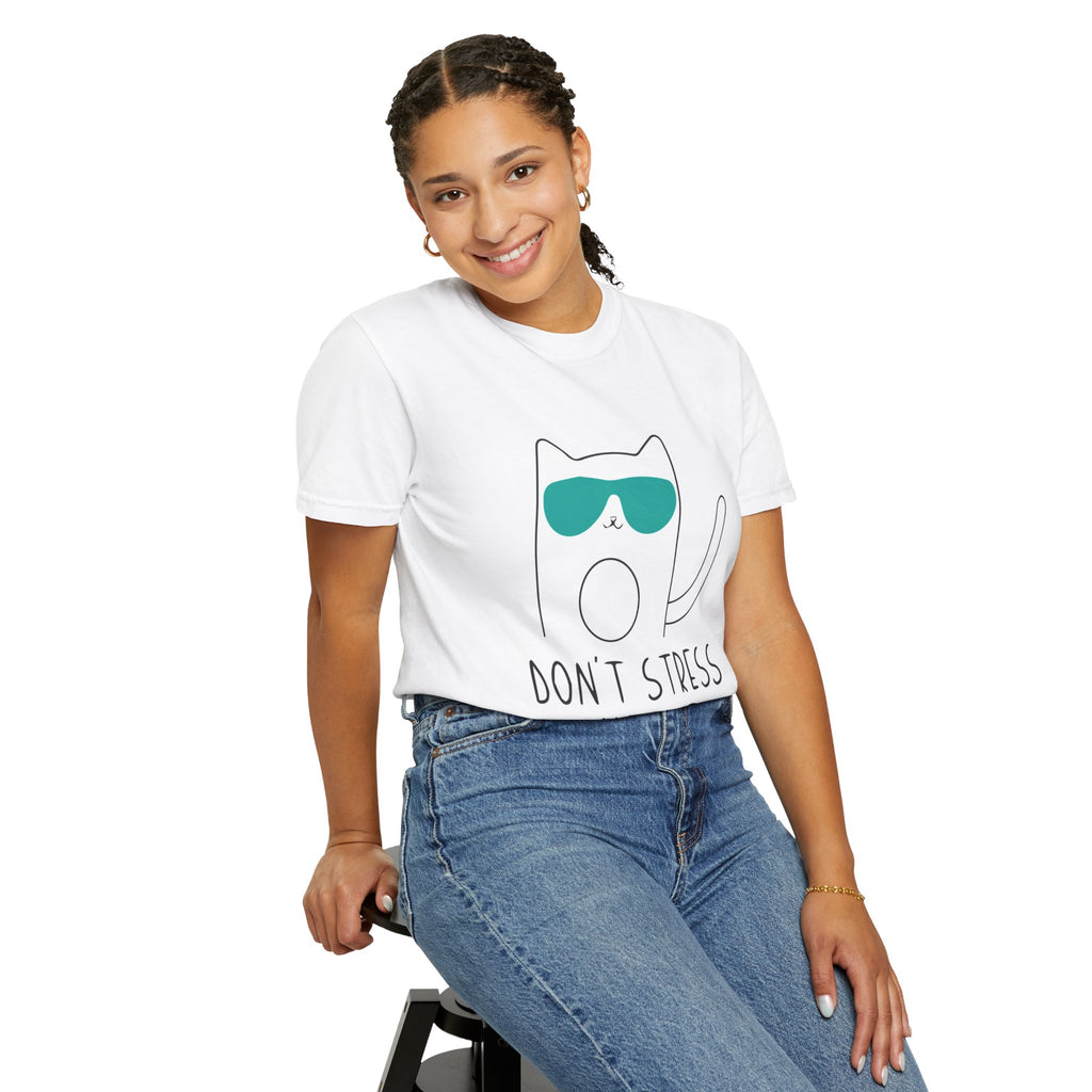 Don’t Stress Meowt Cat T-Shirt — Cute Sunglasses Cat Graphic Tee