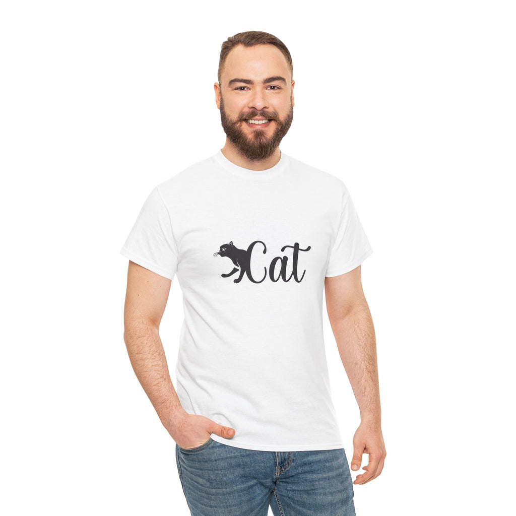Cat Script T-Shirt — Cute Cat Silhouette Graphic Tee