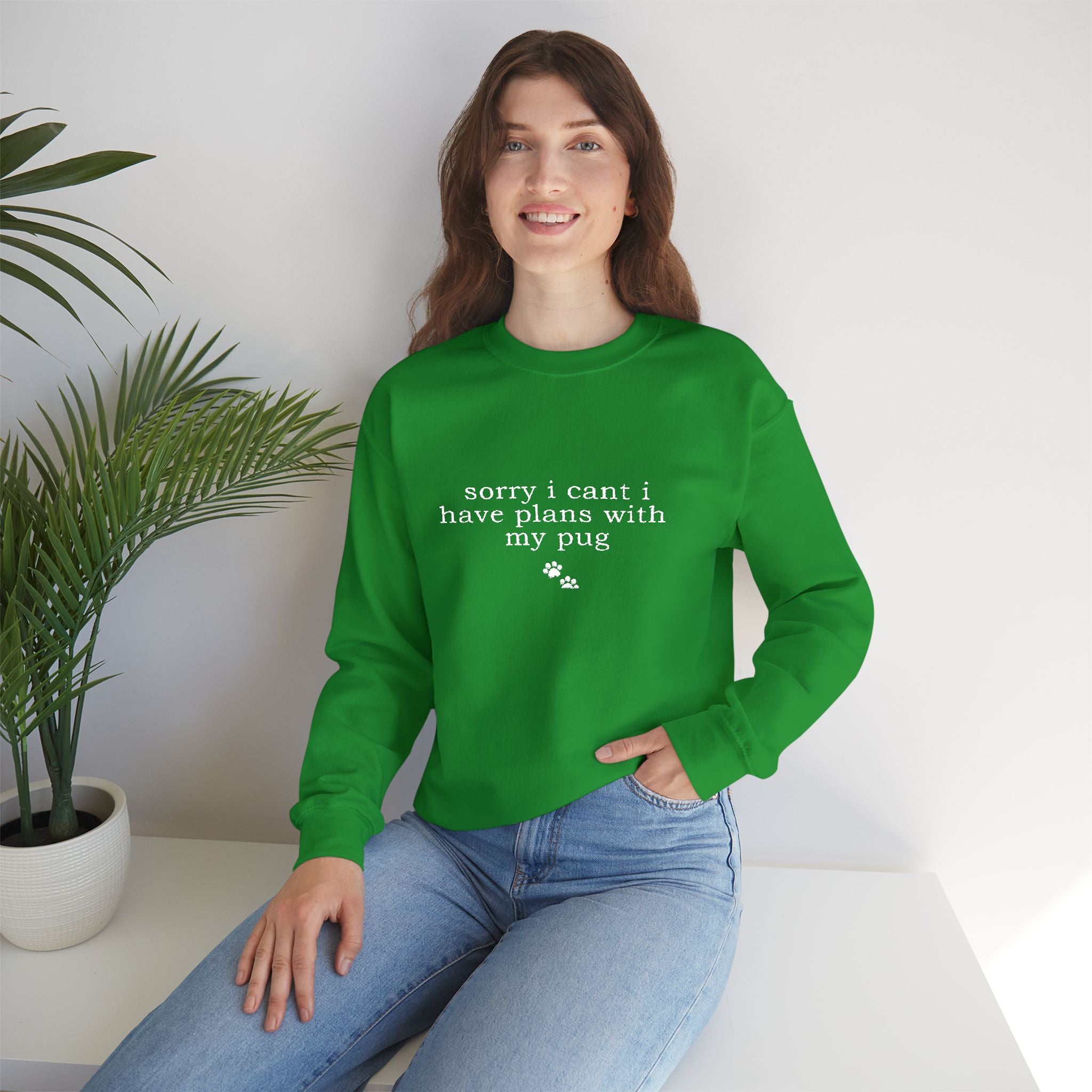 Minimal White Crewneck Sweatshirt — Subtle Script Embroidery, Cozy Everyday Pullover