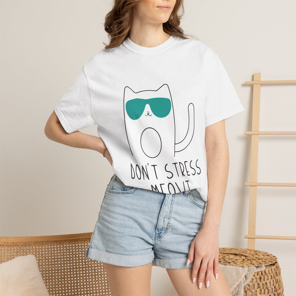 Don’t Stress Meowt Cat T-Shirt — Cute Sunglasses Cat Graphic Tee