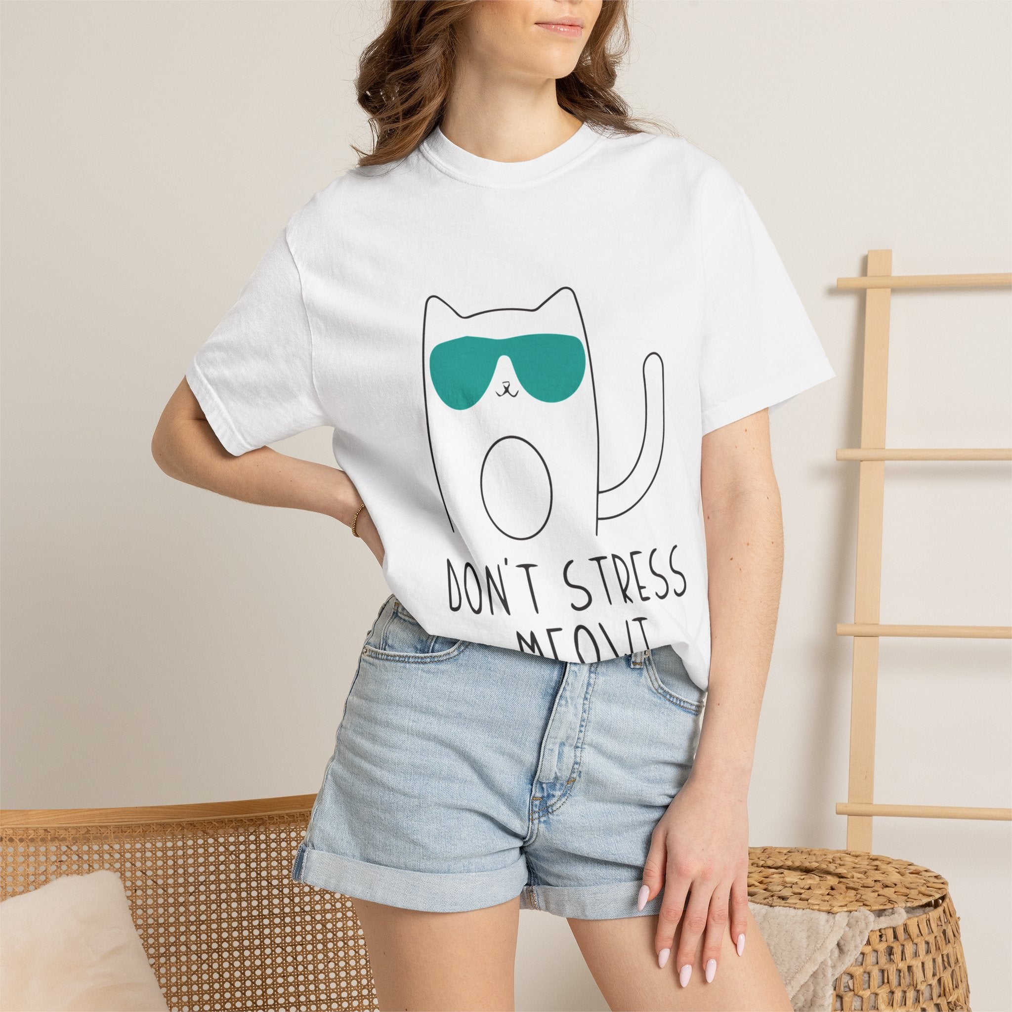 Don’t Stress Meowt Cat T-Shirt — Cute Sunglasses Cat Graphic Tee