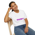 Meow Purple Retro Cat T-Shirt — Cute Minimalist Cat Paw Graphic