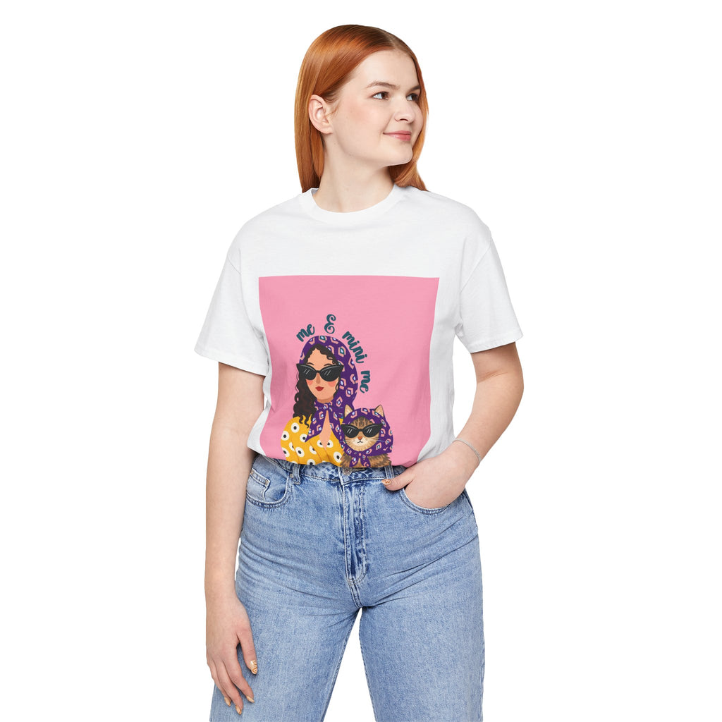 Me & My Cat Graphic Tee — Matching Floral Headscarf Shirt