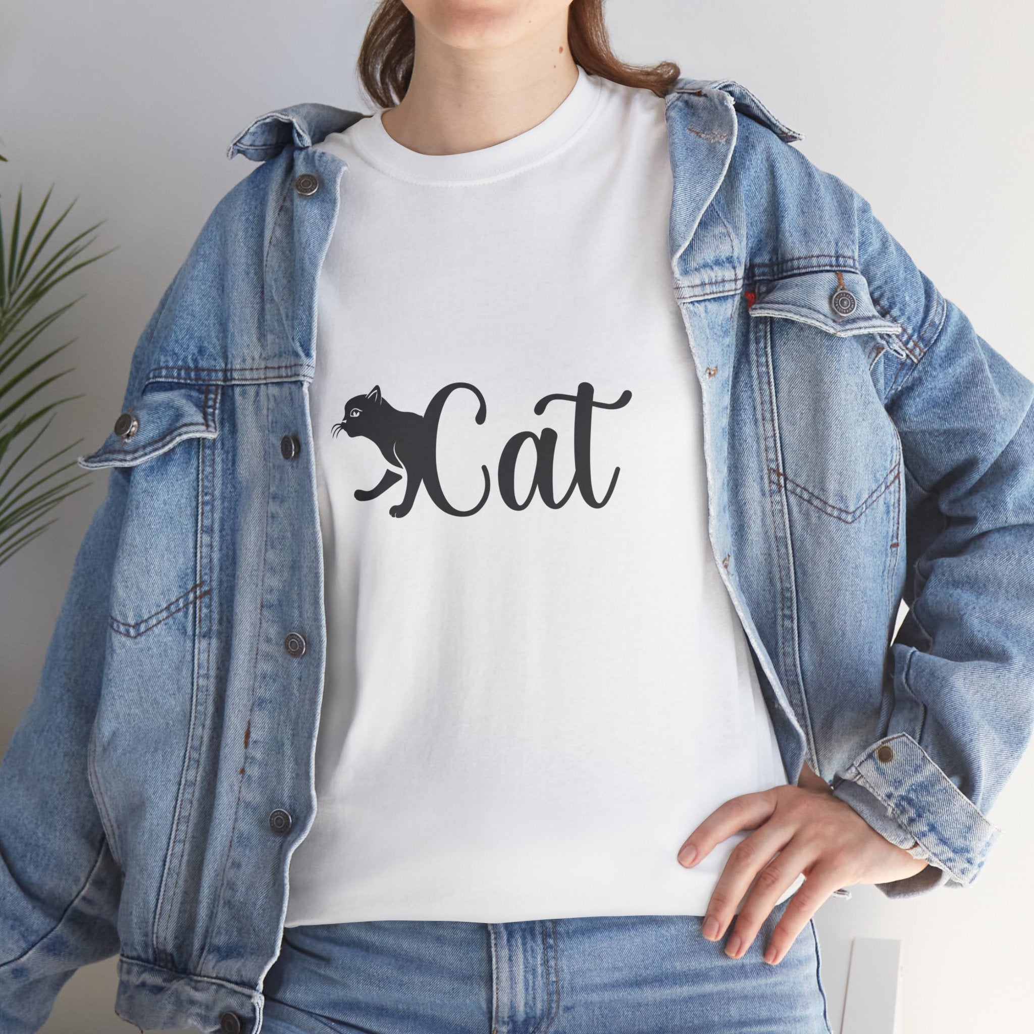 Cat Script T-Shirt — Cute Cat Silhouette Graphic Tee