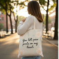 Tote Bag — “You Left Paw Prints on My Heart” Pet Memorial Canvas Tote