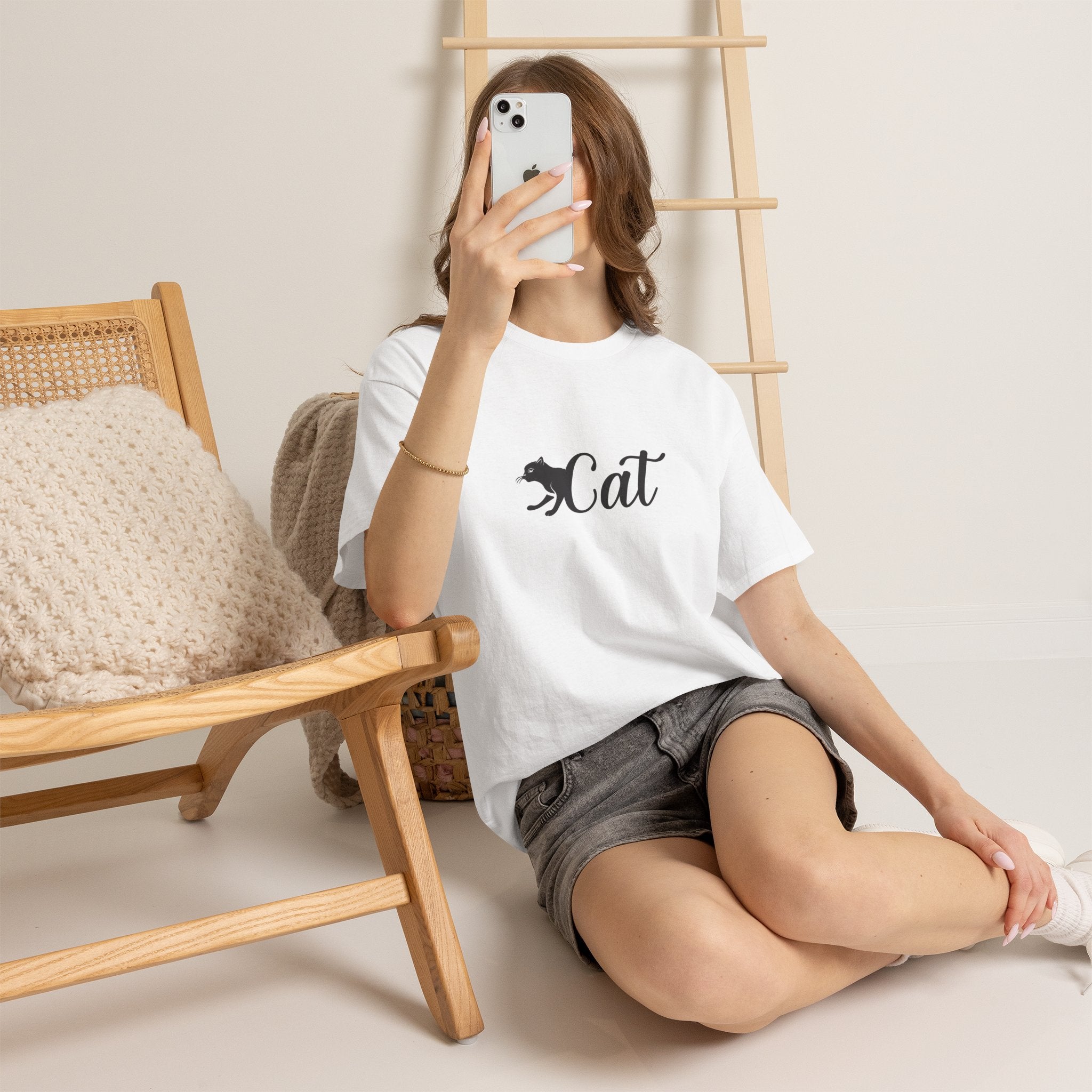 Cat Script T-Shirt — Cute Cat Silhouette Graphic Tee