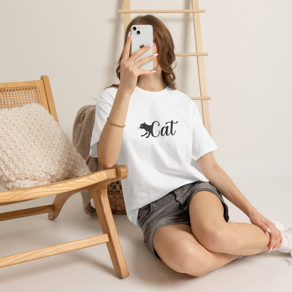 Cat Script T-Shirt — Cute Cat Silhouette Graphic Tee