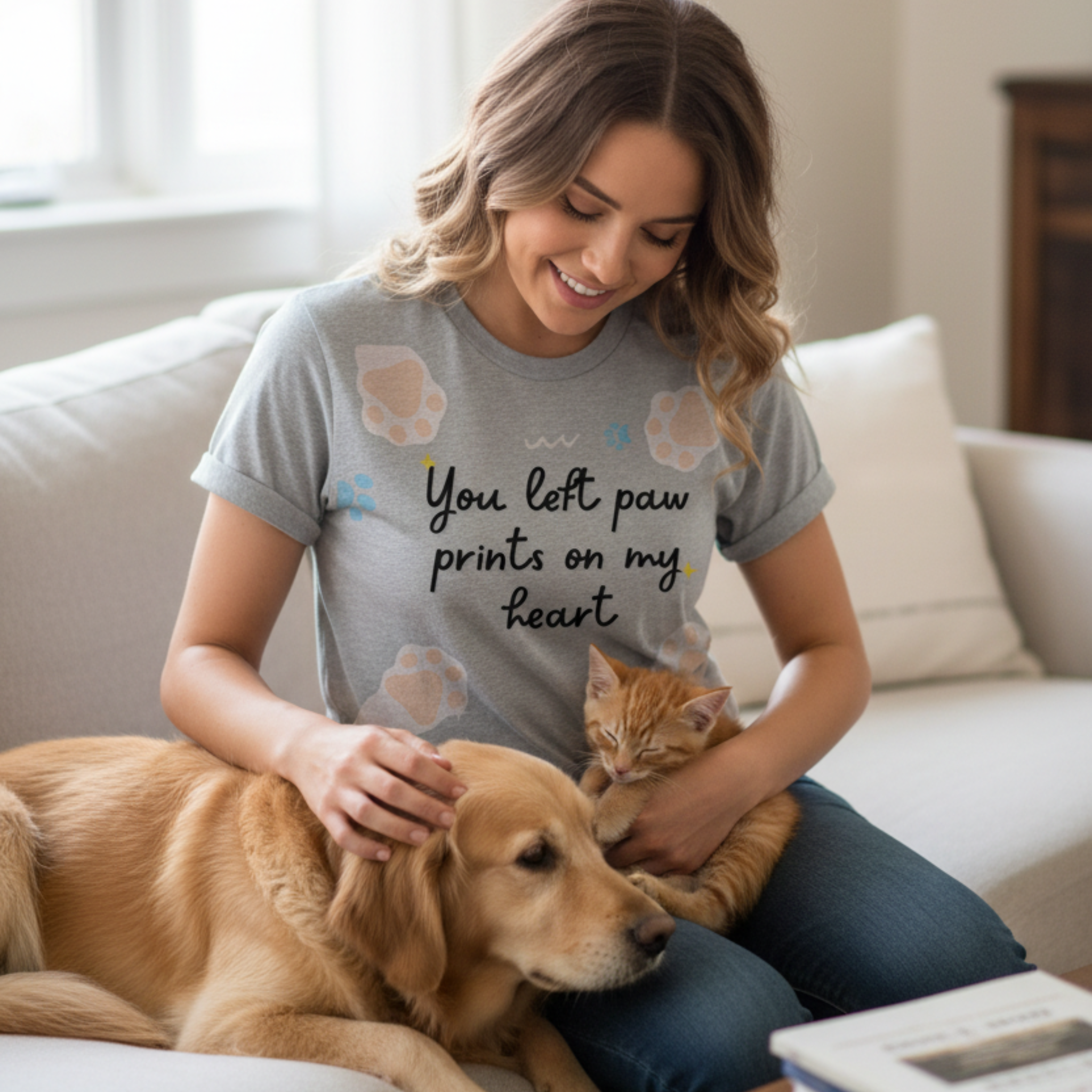 You Left Paw Prints on My Heart T-Shirt