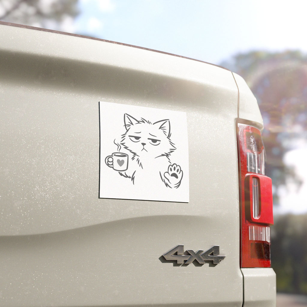 Grumpy Cat Coffee Car Magnet
