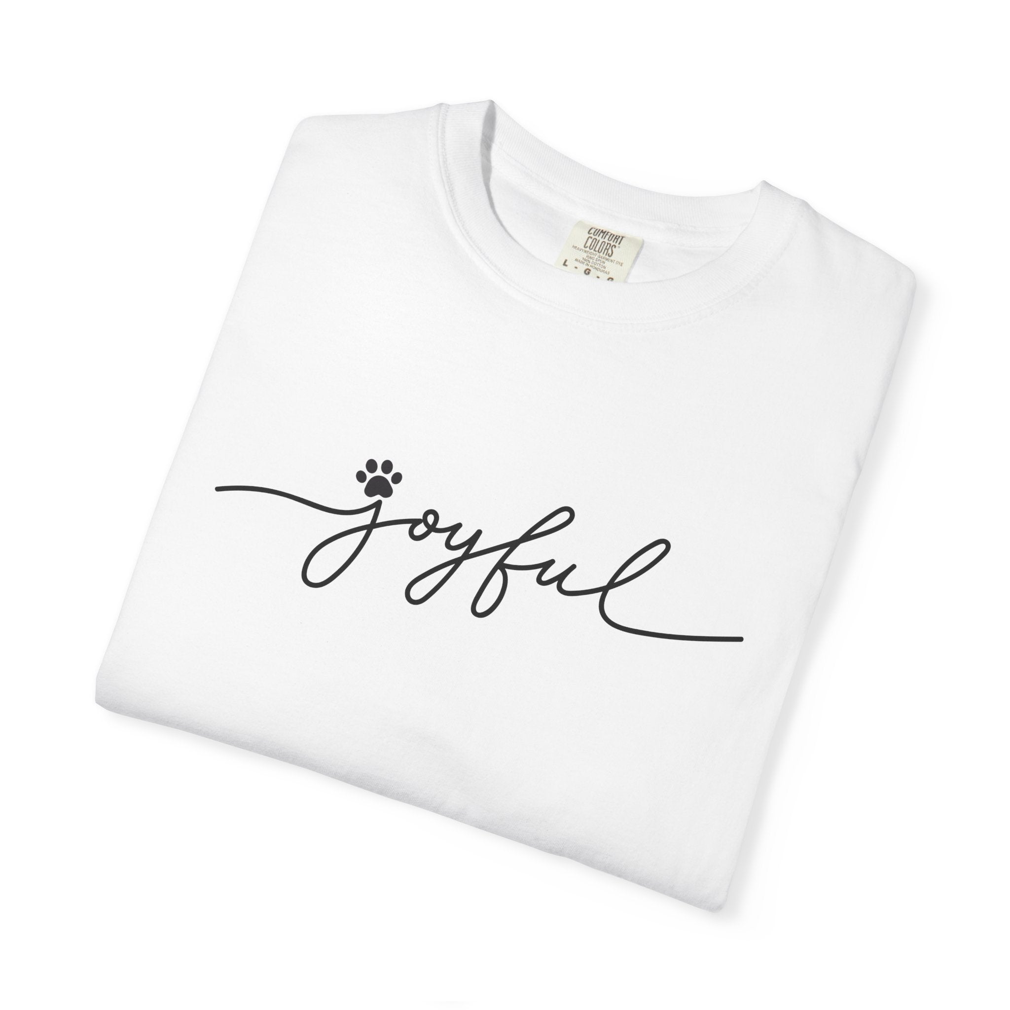 Joyful Script T-Shirt — Minimal Floral 'joyful' Tee for Everyday & Gift