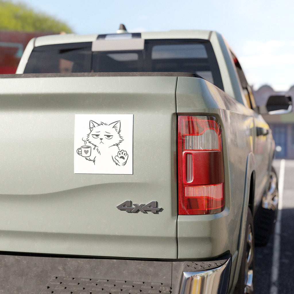 Grumpy Cat Coffee Car Magnet