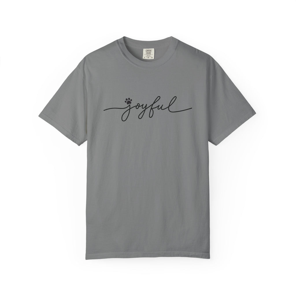 Joyful Script T-Shirt — Minimal Floral 'joyful' Tee for Everyday & Gift