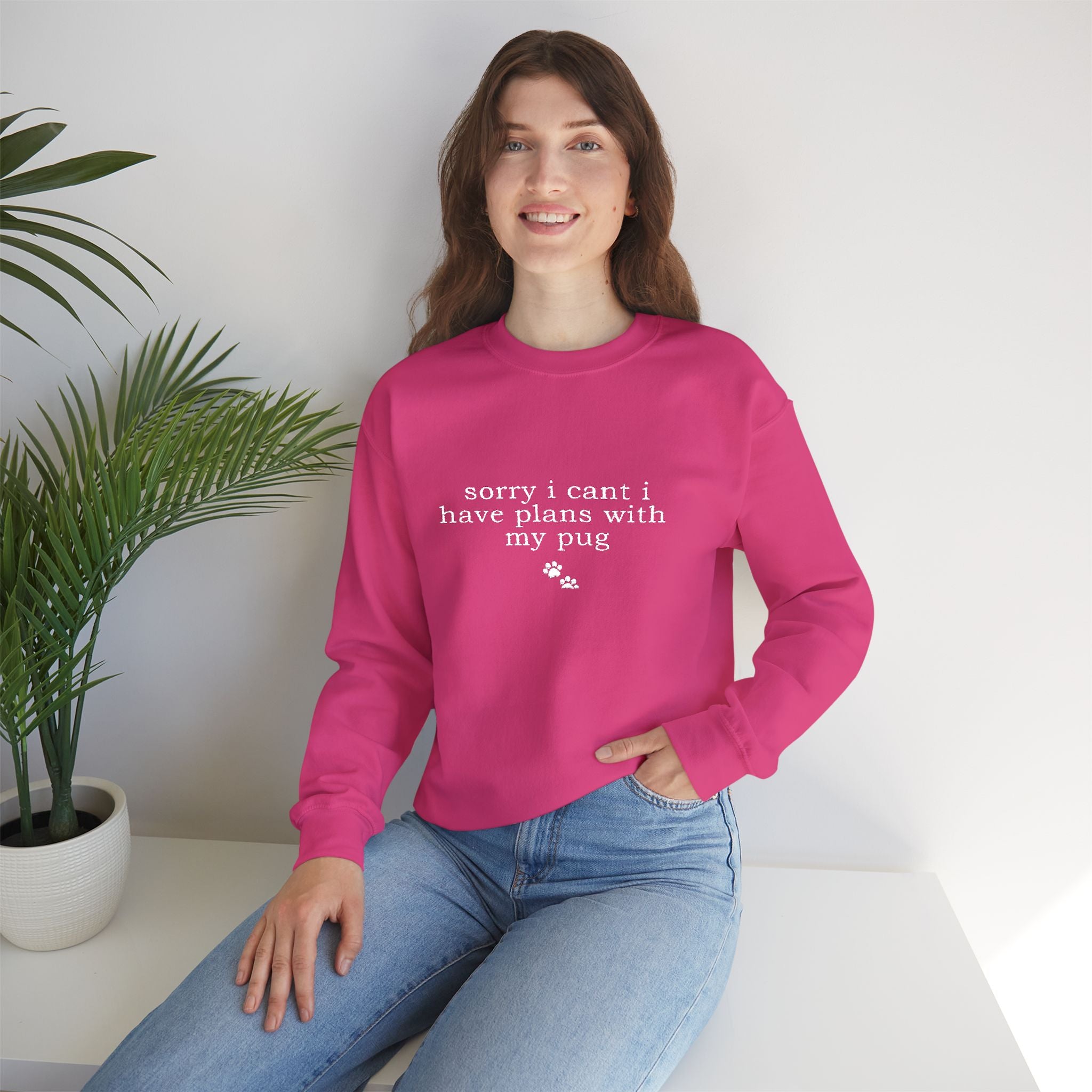 Minimal White Crewneck Sweatshirt — Subtle Script Embroidery, Cozy Everyday Pullover