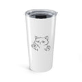 20oz Tumbler with Grumpy Cat Holding Coffee - Funny Cat Travel Mug