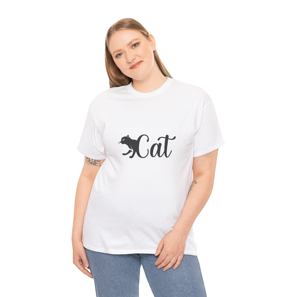 Cat Script T-Shirt — Cute Cat Silhouette Graphic Tee