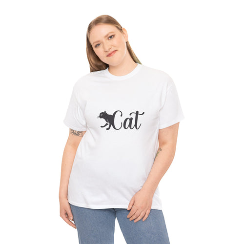Cat Script T-Shirt — Cute Cat Silhouette Graphic Tee