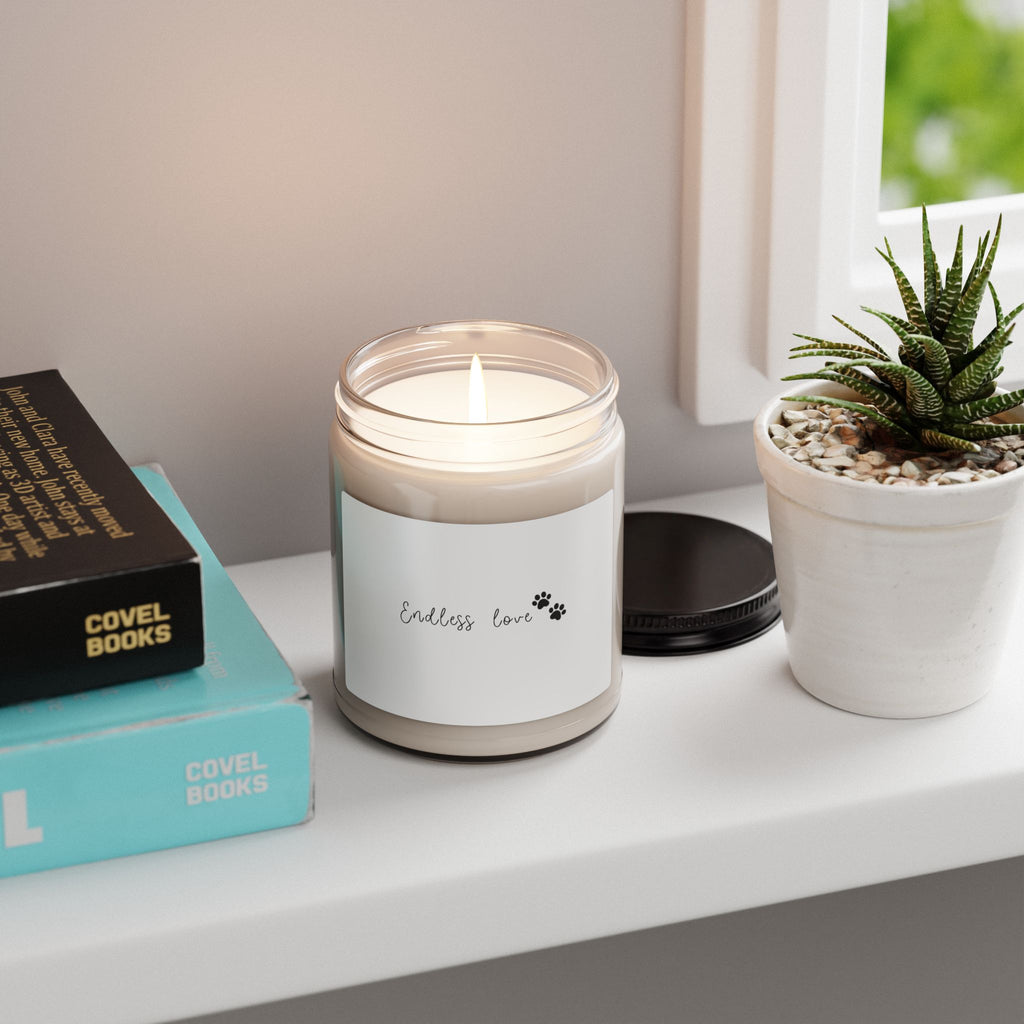 Endless Love Paw Print Soy Candle — 9oz Scented Jar for Pet Lovers