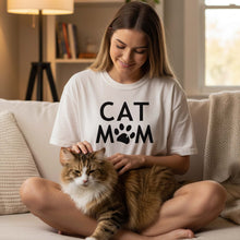 Cat Mom T-Shirt – Cute Paw Print Shirt for Cat Lovers